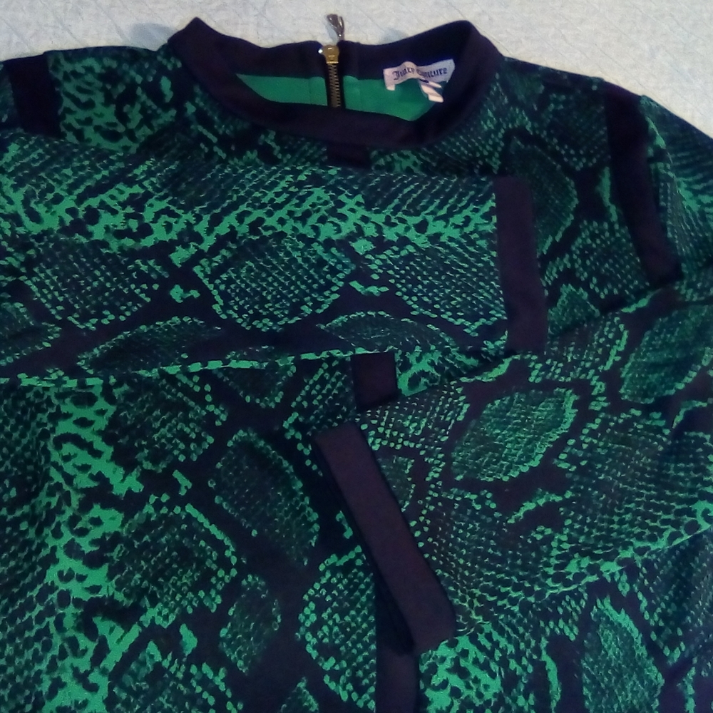 Juicy Couture green animal print dress